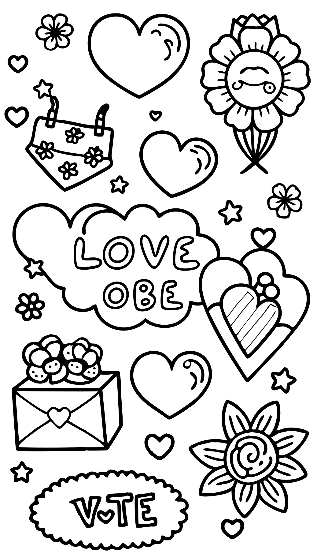 coloring pages of valentine cards